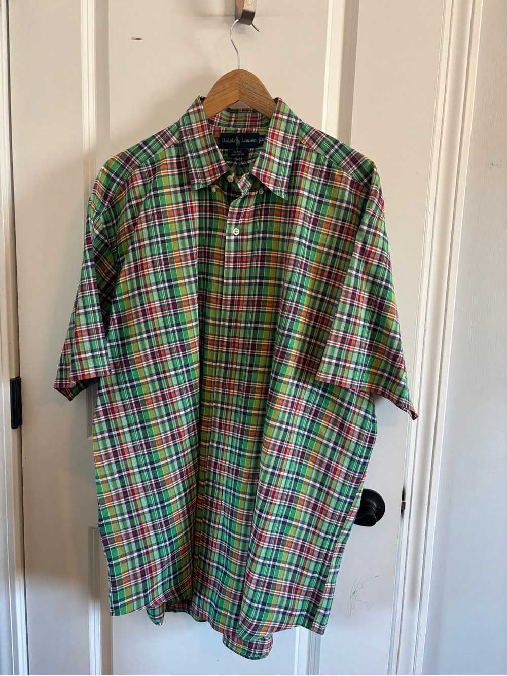Ralph Lauren Multicolor Green Plaid Short-Sleeve Button-Down Shirt